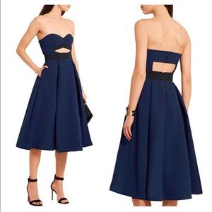 Self-Portrait Blue Navy Cutout Details Dress